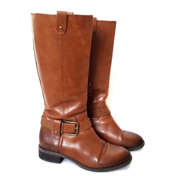 Jessica Simpson | Essence Brown Tall Leather Boots - Picture 1 of 14